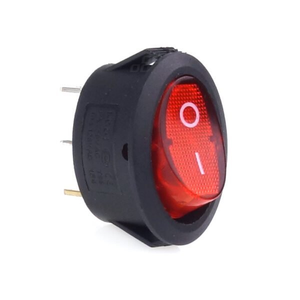 Amio - ΔΙΑΚΟΠΤΗΣ ΟΒΑΛ ΜΕ ΚΟΚΚΙΝΟ LED - 1 τεμ. (02461/AM)