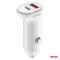 Amio - ΦΟΡΤΙΣΤΗΣ ΑΝΑΠΤΗΡΑ 12/24V ΜΕ 2 ΘΥΡΕΣ USB-C+USB 20W 5V/3AQC ΤΑΧΕΙΑΣ ΦΟΡΤΙΣΗΣ ΛΕΥΚΟΣ - 1 Τεμ. (03875/AM) - Image 2