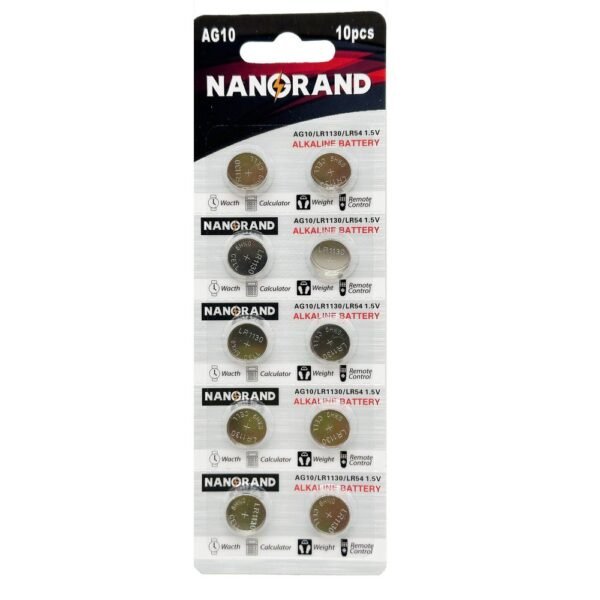 Μπαταρία Nanorand αλκαλική ag10   lr1130   lr54 1.5V 10 τεμάχια