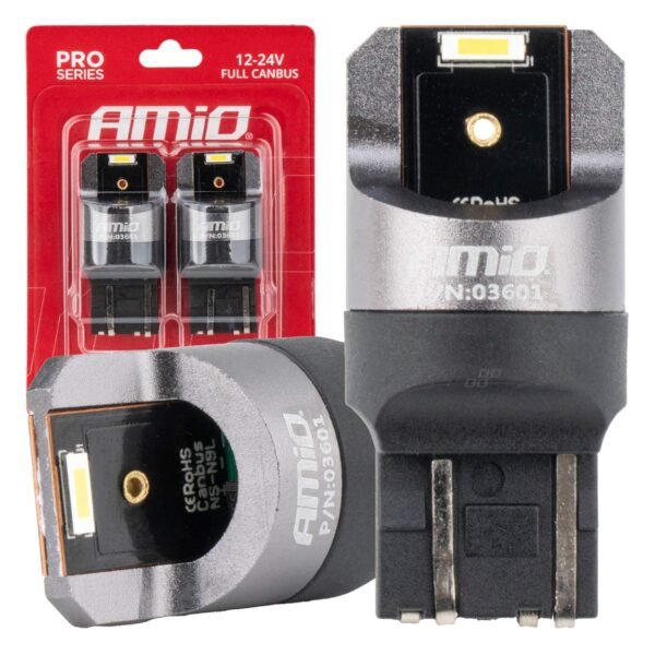 Amio - ΛΑΜΠΑΚΙΑ W21/5W 7443 12/24V 6.000K 2xSMD LED FULL CAN-BUS ΛΕΥΚΟ PRO SERIES - 2 Τεμ. (03601/AM)