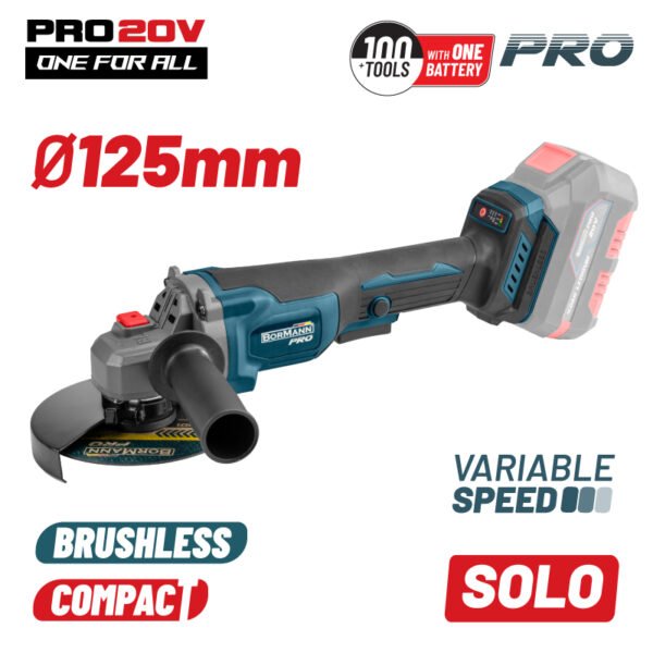 BORMANN Pro BBP3650 Γωνιακός Τροχός Brushless Ρυθμιζόμενος 20V, Li-Ion, SOLO