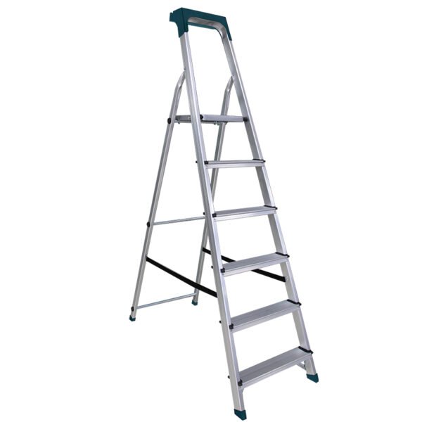 BORMANN Pro BHL9010 Σκάλα Αλουμινίου 5+1 Σκαλιά, Με Θήκη Εργαλείων