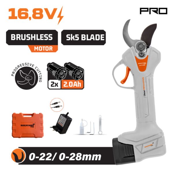 NAKAYAMA PRO EC1428 Ψαλίδι Κλάδου Brushless Μπαταρίας 16.8V,0-22/28mm,1kg,2x2Ah Li-Ion