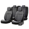 Καλύμματα Αυτοκινήτου Otom Reflective Design Universal Jacquard / Rachel / Δερματίνη Σετ Εμπρός / Πίσω 11 Τεμαχίων Μαύρο - Σκούρο Γκρι RFL-2603