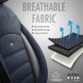 Καλύμματα Αυτοκινήτου Otom Sport Plus Design Universal Βαμβακερό Ύφασμα / Rachel / Δερματίνη Σετ Εμπρός / Πίσω 11 Τεμαχίων Μαύρο / Μπλε SPTPLS-104 - Image 3