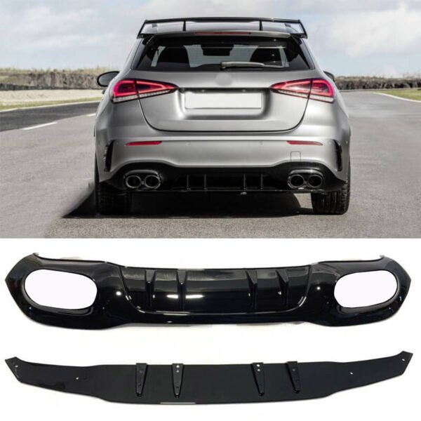 Diffuser Πίσω Προφυλακτήρα Για Mercedes-Benz A-Class W177 19+ Hatchback A45 Amg Look