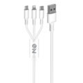 Καλώδιο Φόρτισης USB 3 Σε 1 Για Lightning Micro Type-c Λευκό 120cm ON Mobile Accessories 1 Τεμάχιο - Image 2