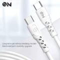 Καλώδιο Φόρτισης Type-c Σε Type-c Λευκό 1m ON Mobile Accessories 1 Τεμάχιο - Image 4