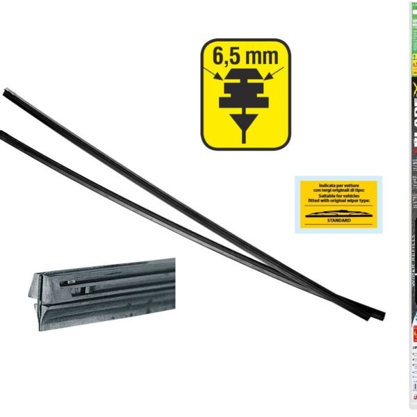 ΛΑΣΤΙΧΑ ΥΑΛΟΚΑΘΑΡΙΣΤΗΡΩΝ 61cmX6,5mm BLADE-X  ΜΕ ΕΠΙΚΑΛΥΨΗ PTFE ΧΩΡΙΣ ΛΑΜΑΚΙΑ ΣΕ ΠΛΑΣΤΙΚΗ BLISTER ΣΥΣΚΕΥΑΣΙΑ