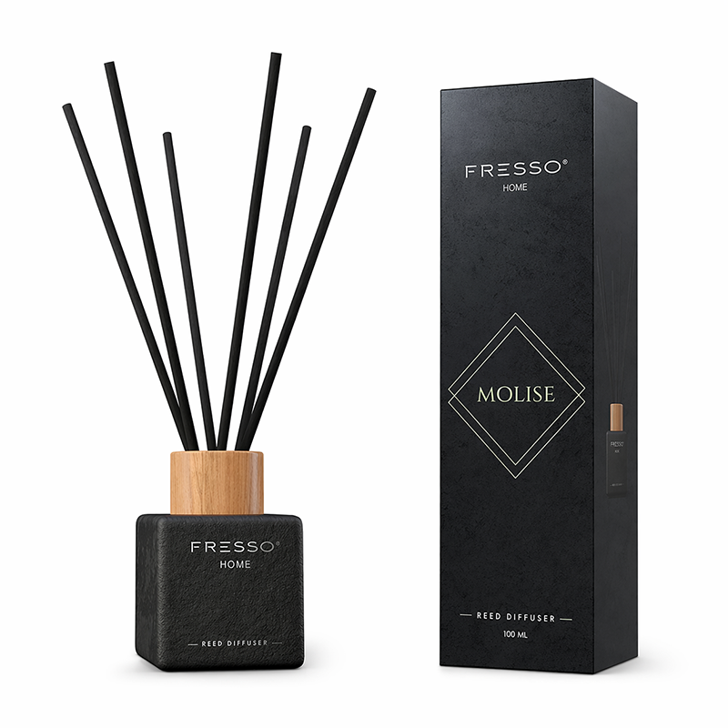390020FRE_1 Fresso - Αρωματικό Χώρου με Στικ Molise 100 ml Premium Home Reed Diffuser με FlowScent, Μαύρο Γυάλινο Μπουκάλι και Μαύρα Στικ από Fiberglass - 1 Τεμ. (390020/FRE) - Image 1
