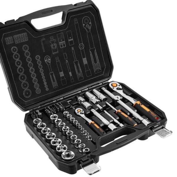 NEO TOOLS Καστάνια με Καρυδάκια 1/2" και 1/4" σετ 73τεμ 10-054