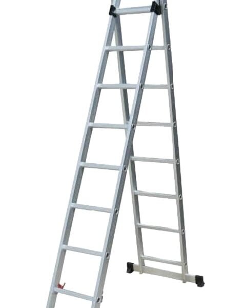 Inox Kiss Επεκτεινόμενη σκάλα αλουμινίου 2x8 σκαλοπατιών LAD208