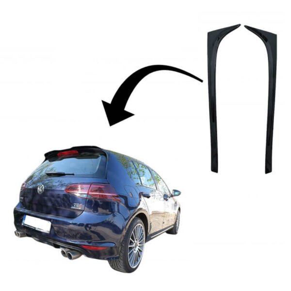 Αεροτομές Πρόσθετα Δεξιά Αριστερά Για VW Golf VII (7 & 7.5) 12-20 Μαύρο Γυαλιστερό Πλαστικό Για Standard Έκδοση 2 Τεμάχια