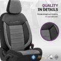Καλύμματα Αυτοκινήτου Otom Comfortline Design Universal Sued / Rachel / Δερματίνη Σετ Εμπρός / Πίσω 11 Τεμαχίων Μαύρο - Γκρι CMF-206 - Image 5
