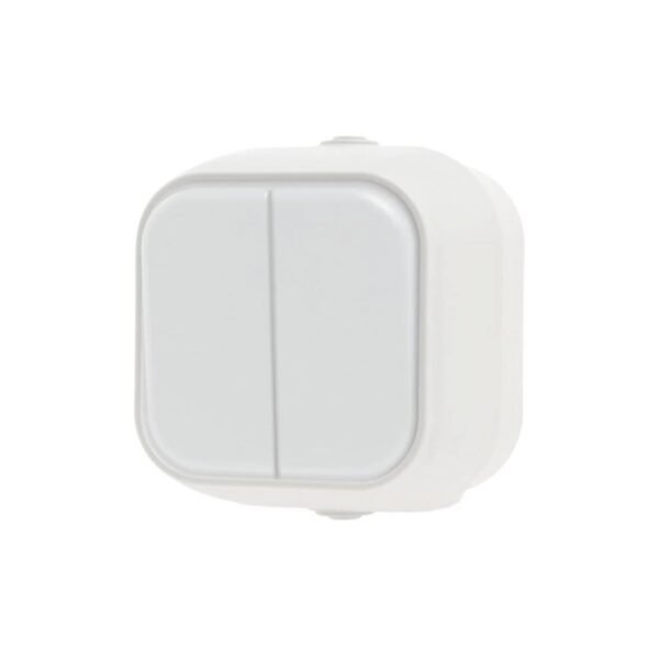 GEYER Διακόπτης a/r διπλός IP54 H2-B220M-W λευκός