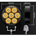 Προβολέας Εργασίας Στρόγγυλος Mini 7-Y LED 9-30 Volt 30W 2500lm 6000K LEDBAR-002 1 Τεμάχιο - Image 3