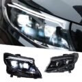 Μπροστινά Φανάρια Set Για Mercedes-Benz Vito W447 14-24 W448 2025 Look DRL Led Tube Μαύρα Carner