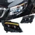 Μπροστινά Φανάρια Set Για Mercedes-Benz Vito W447 14-24 W448 2025 Look DRL Led Tube Μαύρα Carner - Image 3