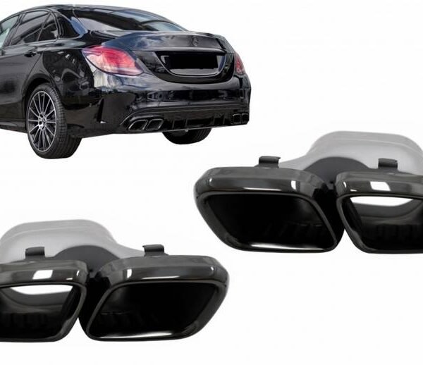 Μπούκες Εξάτμισης Για Mercedes-Benz C-Class W205 / E-Class W213 / S-Class W222 / GLE C292 / GLE W166 / GLC W253 Amg Look Black Edition 2 Τεμάχια