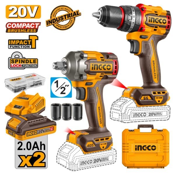 Εργαλεία Compact Μπαταρίας 20V Li-Ion Σετ 2 τεμ.